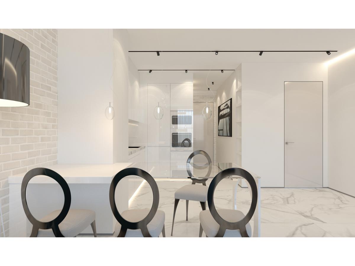 Дизайн-проект интерьера квартиры белая ЖК Тихвин 4